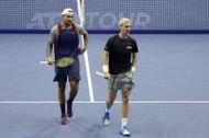 Nick Kyrgios and Thanasi Kokkinakis in action at 2022 Nitto ATP Finals.